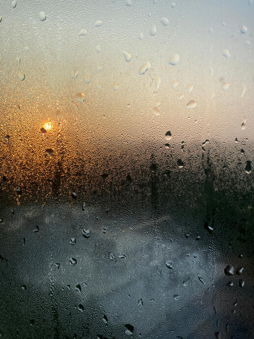 Sunrise from the 6th floor of Bond House at UVA, Charlottesville, Virginia, 26 July 2023